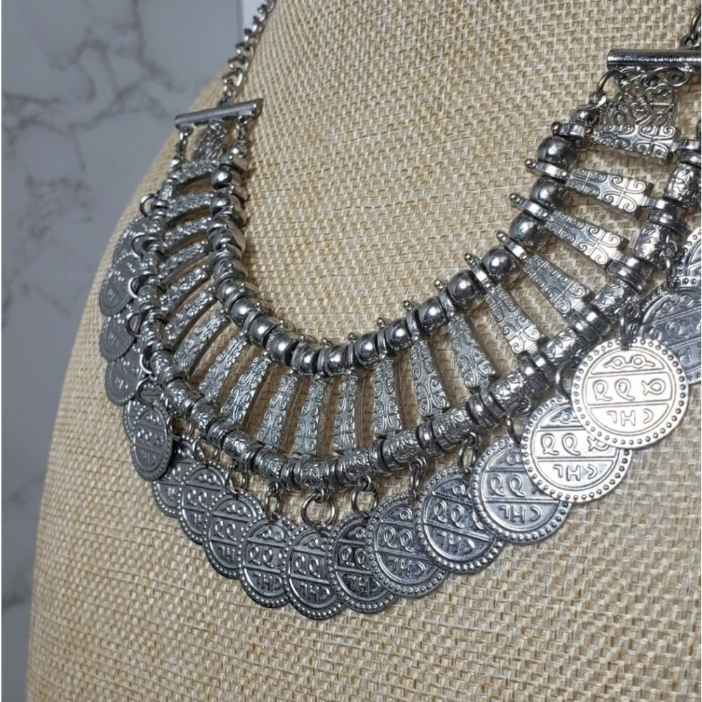 Dramatic Coin Statement Bible Necklace - image 2